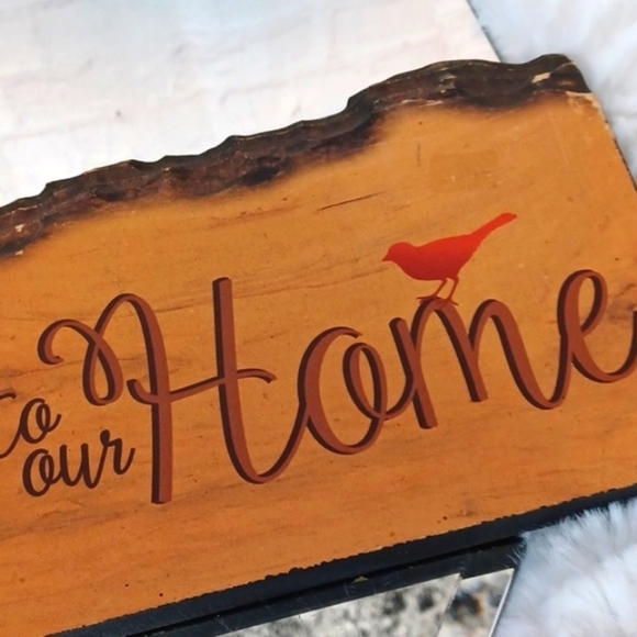 Wooden Look  Welcome To Our Home Plaque  16 Lx6 W - Picture 4 of 7